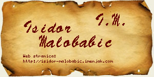 Isidor Malobabić vizit kartica